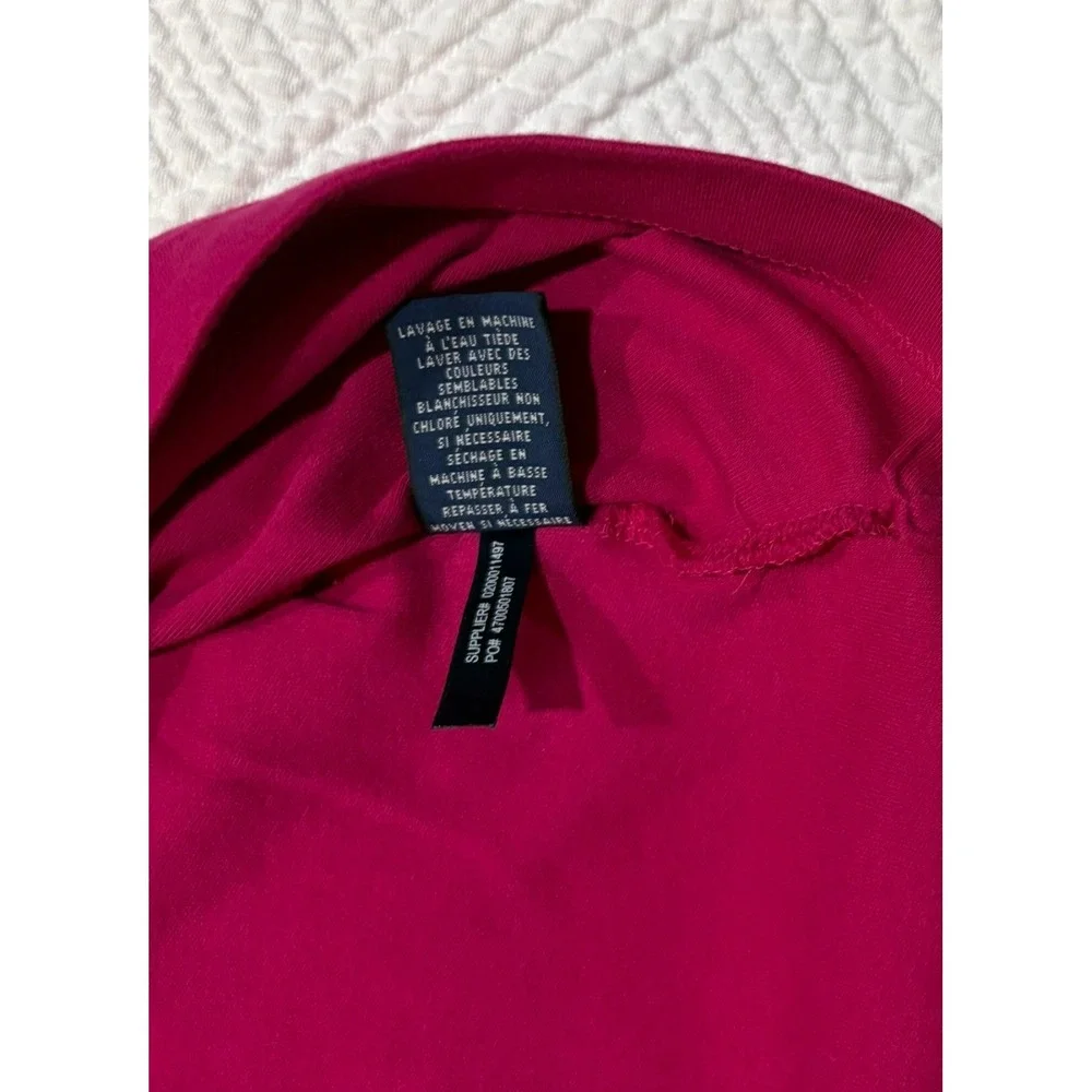 Ralph Lauren Youth Girls Polo Size Large Pink Collar Classic Short Sleeve